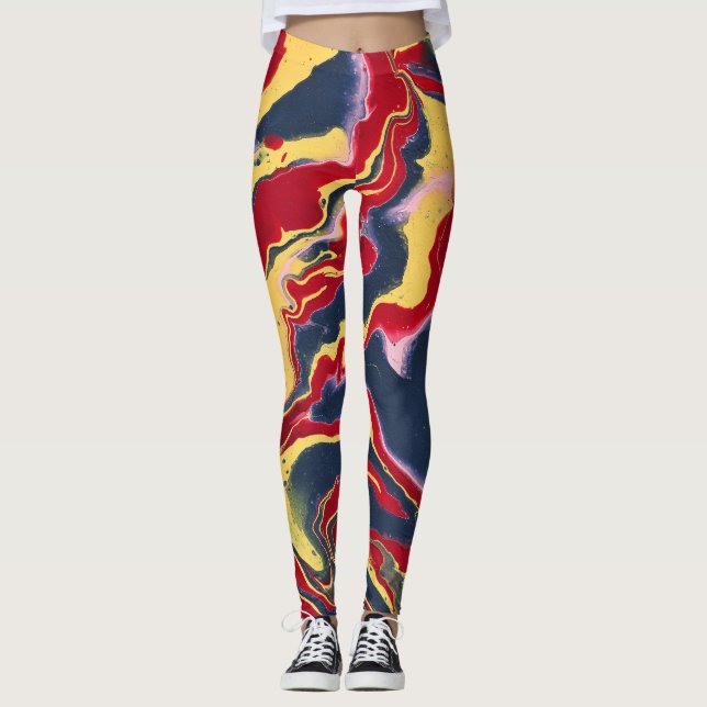Sadie 1 Crazy Colorful Abstract Leggings (Vorderseite)