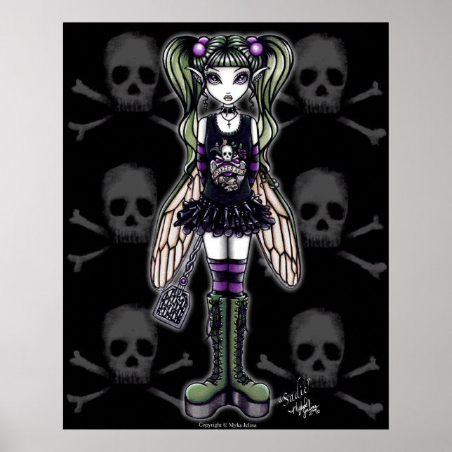 "Sadie" Gothic Punk Bug Pixie Poster (Vorne)