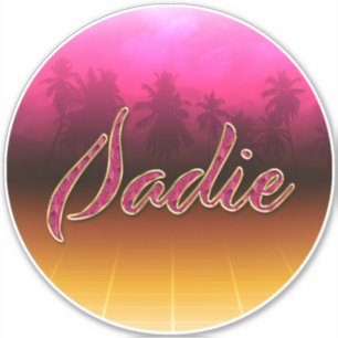 Sadie Prénom Golden Pink Autocollants Autocollants