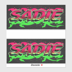 Sadie Prénom Nom Graffiti Autocollants Autocollant