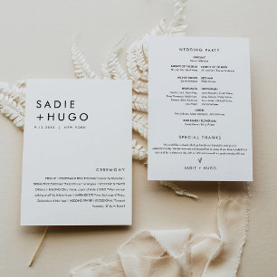 SADIE Programme de mariage minimal moderne 5x7 Car
