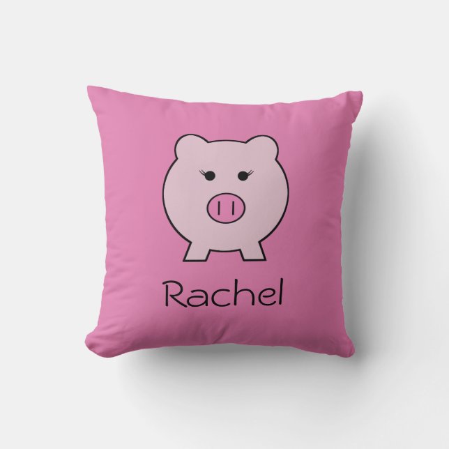 Sadie the Pink Pig ~ Niedlich Girly Kawaii Kissen (Vorderseite)