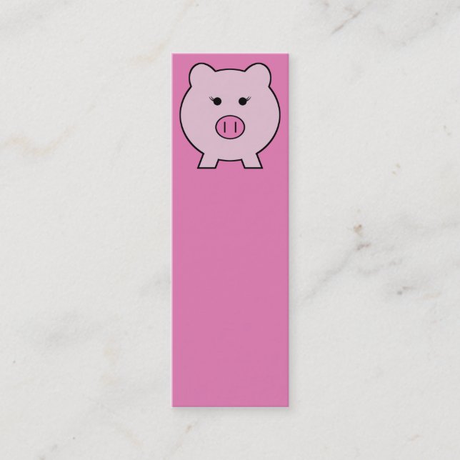 Sadie the Pink Pig ~ Niedlich Girly Kawaii Mini Visitenkarte (Vorderseite)