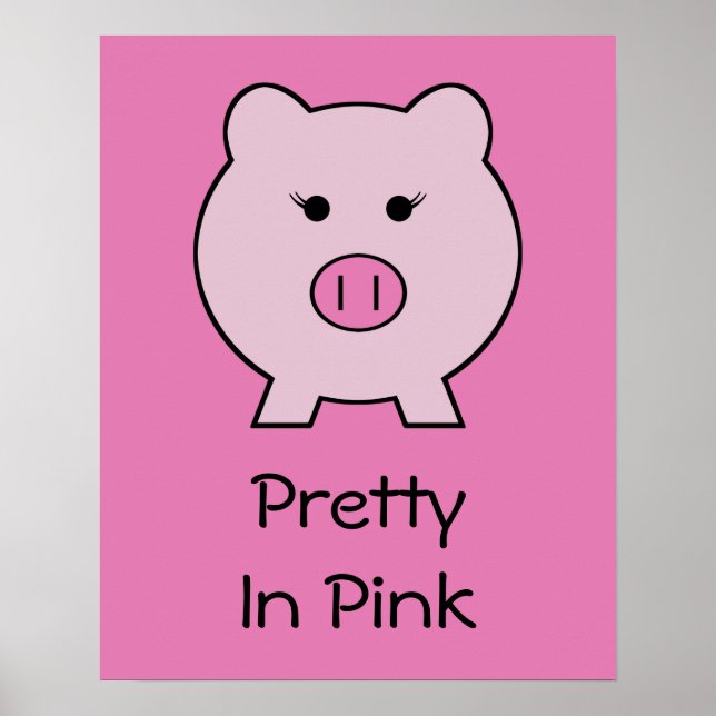 Sadie the Pink Pig ~ Niedlich Girly Kawaii Poster (Vorne)