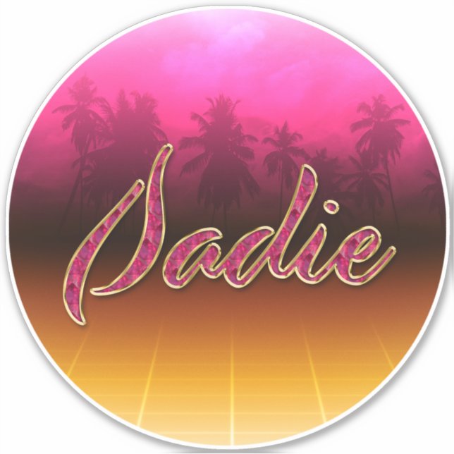 Sadie Vorname Name golden pink Aufkleber Sticker (Vorderseite)