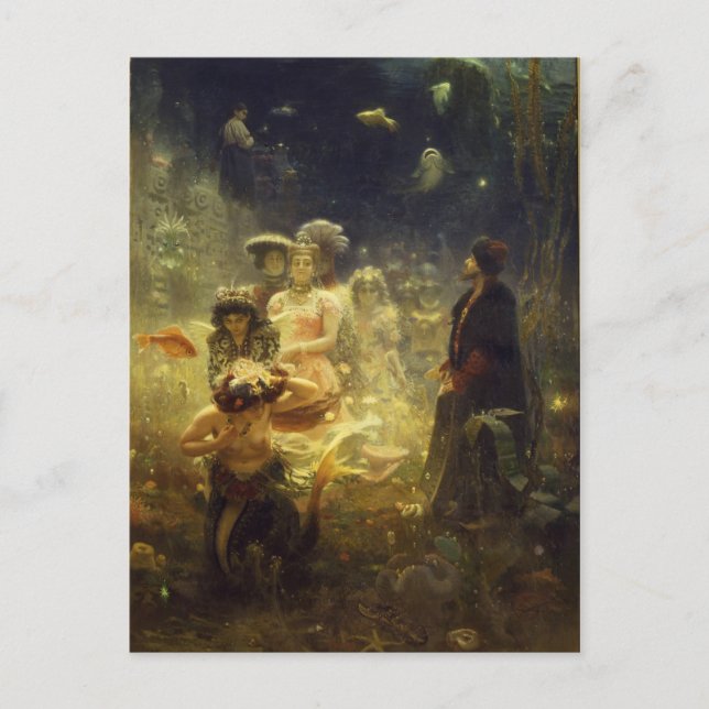 Sadko im Unterwasserreich Ilya Repin Mermaid Postkarte (Vorderseite)