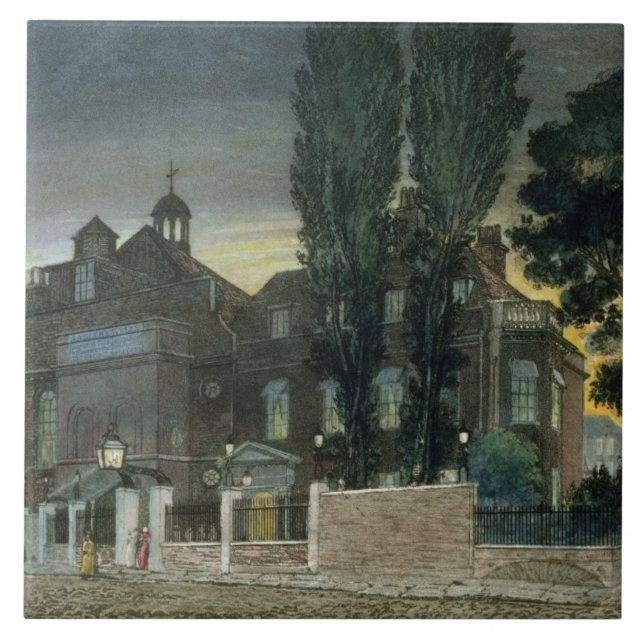 Sadlers Brunnen, 1826 (farbiger Stich) Fliese (Vorderseite)