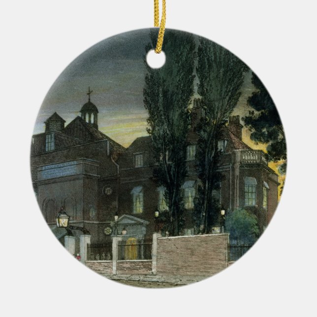 Sadlers Brunnen, 1826 (farbiger Stich) Keramik Ornament (Vorne)