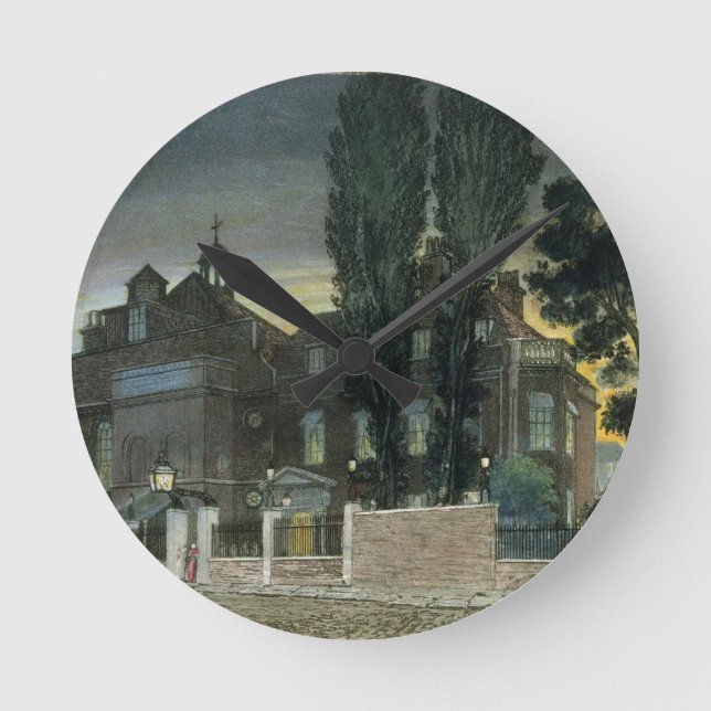 Sadler's Wells, 1826 (farbige Gravur) Runde Wanduhr (Vorderseite)