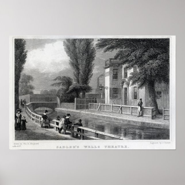 Sadler's Wells Theater, graviert von J. Garner Poster (Vorne)