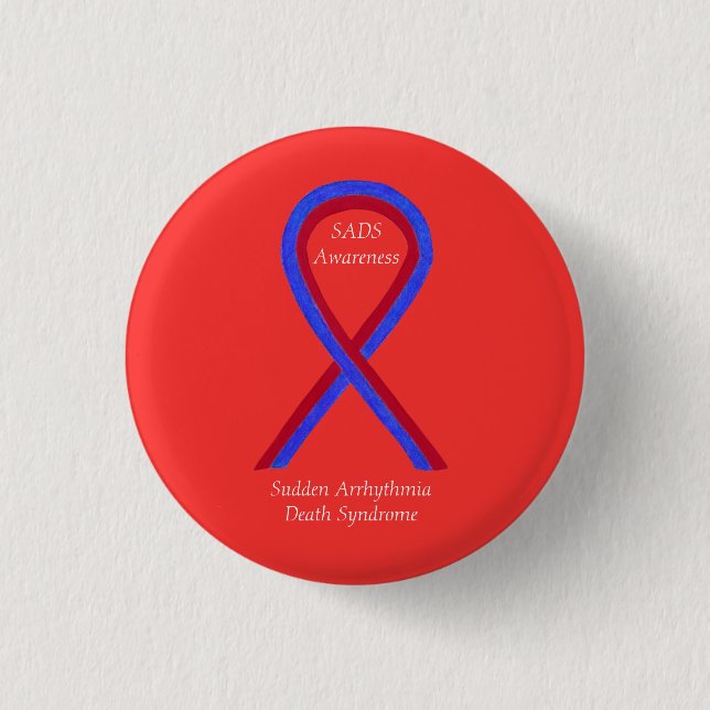 SADS Awareness Ribbon, benutzerdefinierte Button-T Button (Vorderseite)