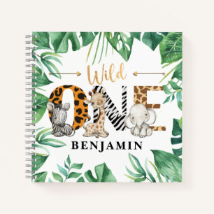 Safari 1. Geburtstag Gästebuch-Spiral-Notebook Notizbuch