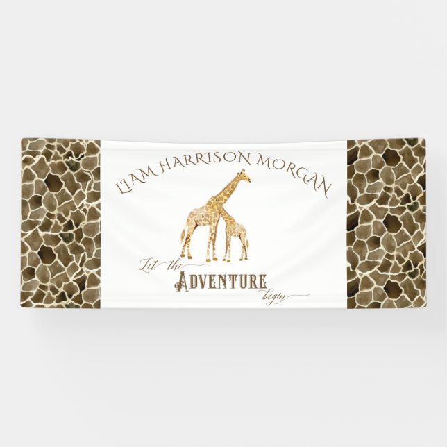 Safari-Abenteuer-Baby-Duschkabine-Namen-Fahne Banner (Horizontal)