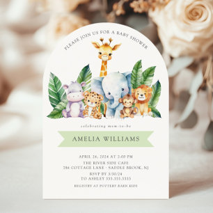 Safari Adventure Baby Shower Einladung