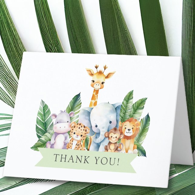 Safari Adventure Baby Shower Vielen Dank Dankeskarte (Von Creator hochgeladen)