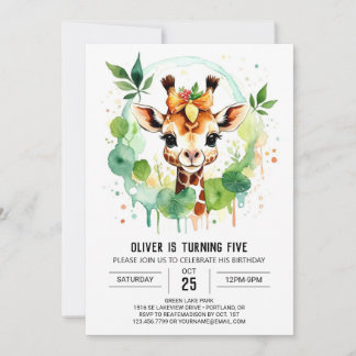 Safari Adventure Giraffe Geburtstag Einladung