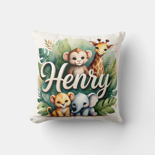 Safari Adventure Henry Throw Pillow Kissen (Vorderseite)