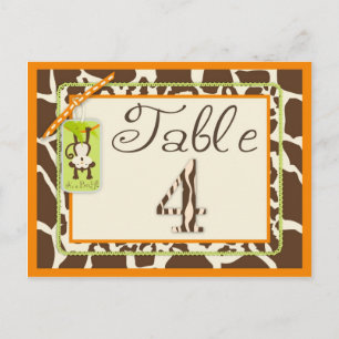 Safari Affe Animal Print Baby Shooting Table Card Postkarte