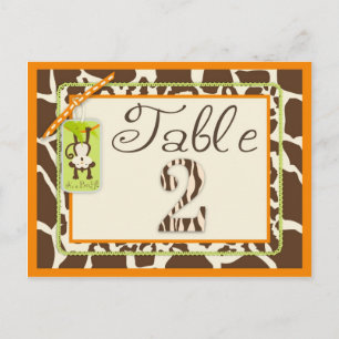 Safari Affe Animal Print Baby Shooting Table Card Postkarte