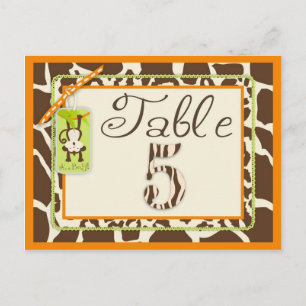 Safari Affe Animal Print Baby Shooting Table Card Postkarte
