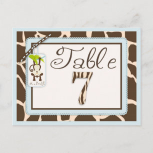 Safari Affe Animal Print Baby Shooting Table Card Postkarte