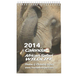 Safari africain - page simple du calendrier 2014