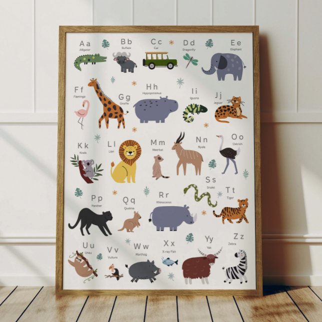 Safari Animal Alphabet ABC Poster Kids Room Decor (Von Creator hochgeladen)