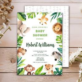 Safari Animal Aquarell Babydusche Einladung