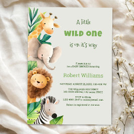Safari Animal Aquarell Babydusche Einladung