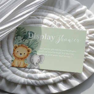 Safari Animal Baby Dusche Display Dusche Visitenkarte