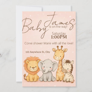 Safari Animal Baby Dusche oder Einladung zum Gebur