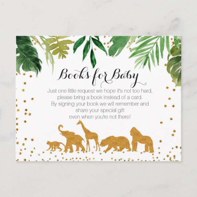 Safari Animal Baby Shower - Bringen Sie eine Buche Einladungspostkarte (Vorderseite)