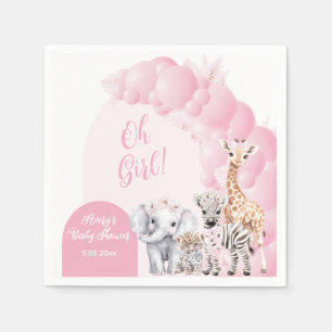 Safari Animal Blush Pink Boho Baby Girl Dusche Serviette