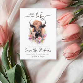 Safari Animal Buffalo Floral Baby Dusche Einladung