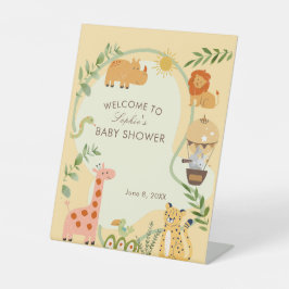 Safari Animal Friends Baby Dusche Begrüßungszeiche Sockelschild
