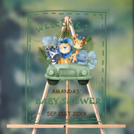 Safari Animal Greenerity Baby Dusche Begrüßungszei Acrylschild