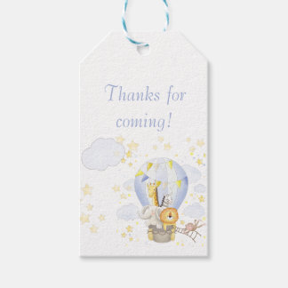 Safari Animal Hot Air Ballon Geschenk Tag Geschenkanhänger