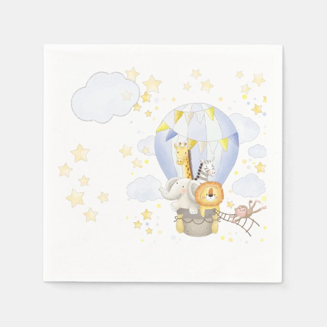 Safari Animal Hot Air Ballon Napkins Serviette (Vorderseite)