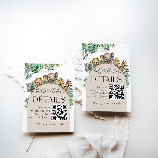 Safari Animal Jungle Baby Showdetails - Code Begleitkarte (Von Creator hochgeladen)