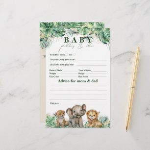 Safari Animal Jungle Green & Gold Baby Duschgame