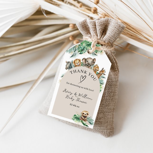 Safari Animal Jungle Modern Baby Dusche Geschenkanhänger (Von Creator hochgeladen)