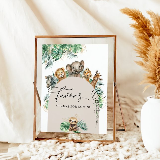 Safari Animal Jungle Modern Baby Shower Favoriten Poster (Von Creator hochgeladen)