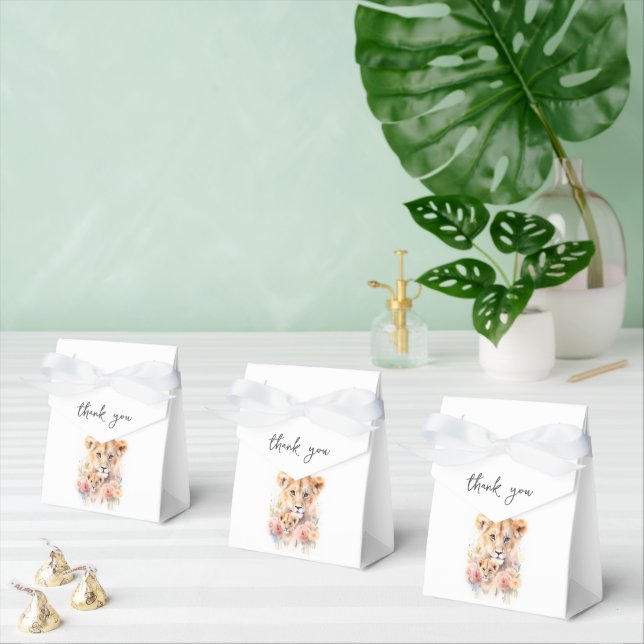 Safari Animal Lion Floral Mama Babydusche Geschenkschachtel (Zahlreiche)