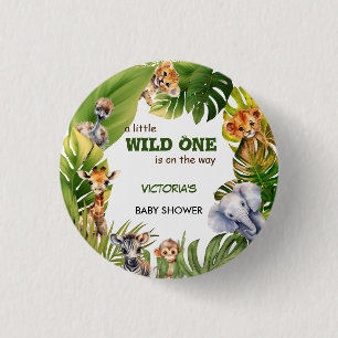 Safari Animal Niedlich Gender Neutral Baby Shower Button