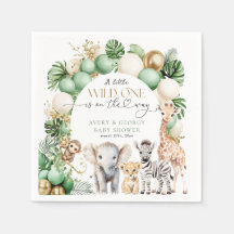 Safari Animal Tropical Green Wild One Baby Dusche