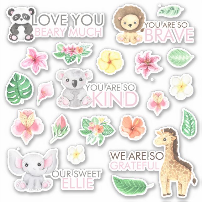 Safari Animal Vinyl Stickers Aufkleber (Vorderseite)