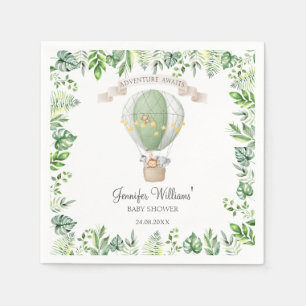 Safari Animals auf Hot Air Balloon Baby Shower Serviette