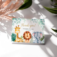 Safari Animals Baby Dusche Danke Karte