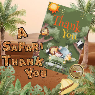 Safari Animals Baby Dusche Dankeskarte