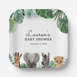 Safari Animals Baby Dusche Pappteller